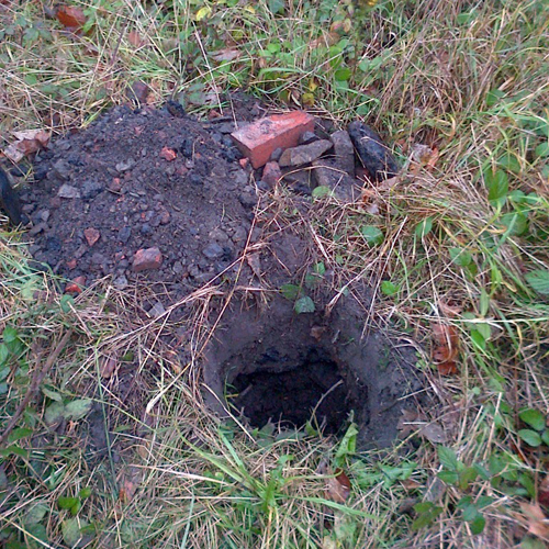 One of 8 trial pits dug during soil testing