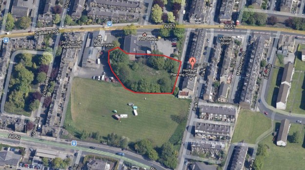 Proposed site of Veg on the Edge community food garden, to the rear of the Fire Station on Saltaire Road